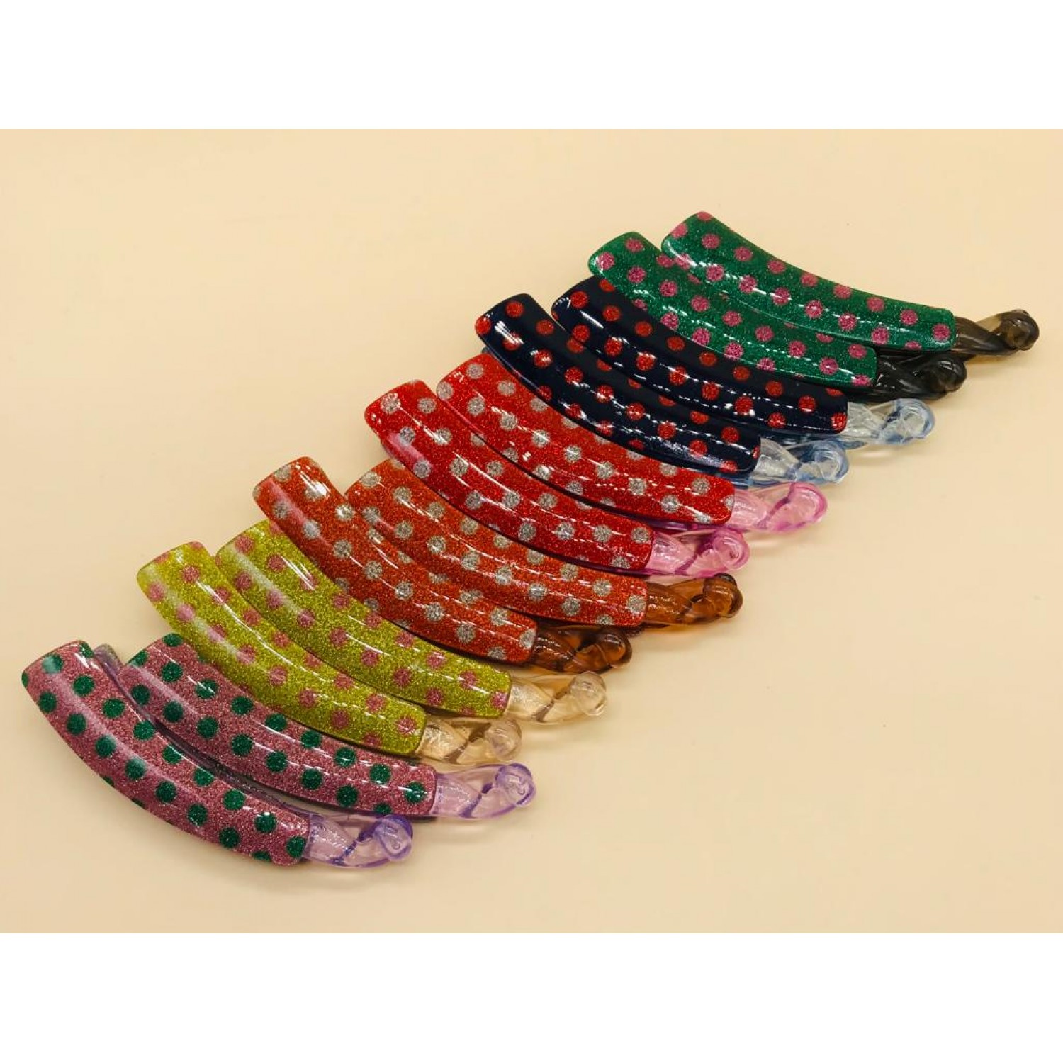 Fashion Alley Random Print Small Size  Banana Clip [Pack Of 12]