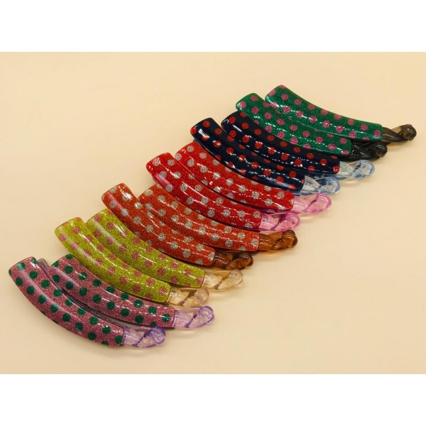 Fashion Alley Random Print Small Size  Banana Clip [Pack Of 12]