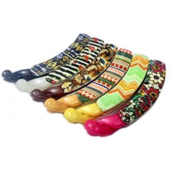 Fashion Alley Printed Banana Clip 9 CM [Pack Of 12]
