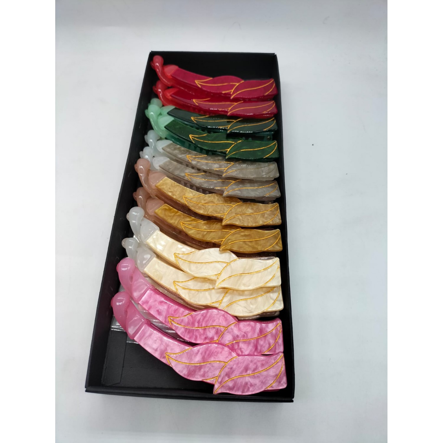 Fashion Alley Assorted Design Leidona Banana Clip [Pack Of 12]