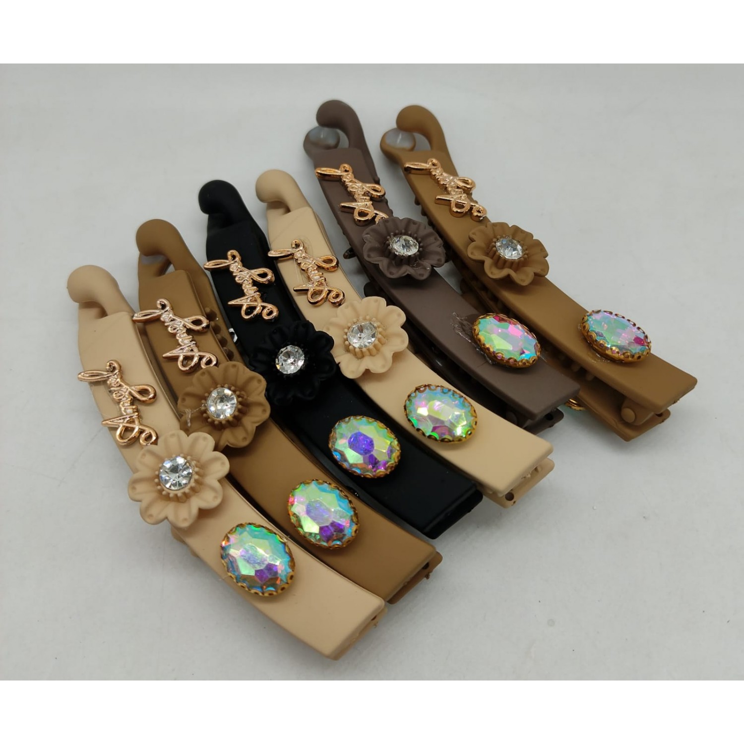 Fashion Alley 10CM Matt Finish Hair Banana Clip For Women {Pack Of 12} Fashion Alley 10CM Matt Finish Hair Banana Clip For Women {Pack Of 12}