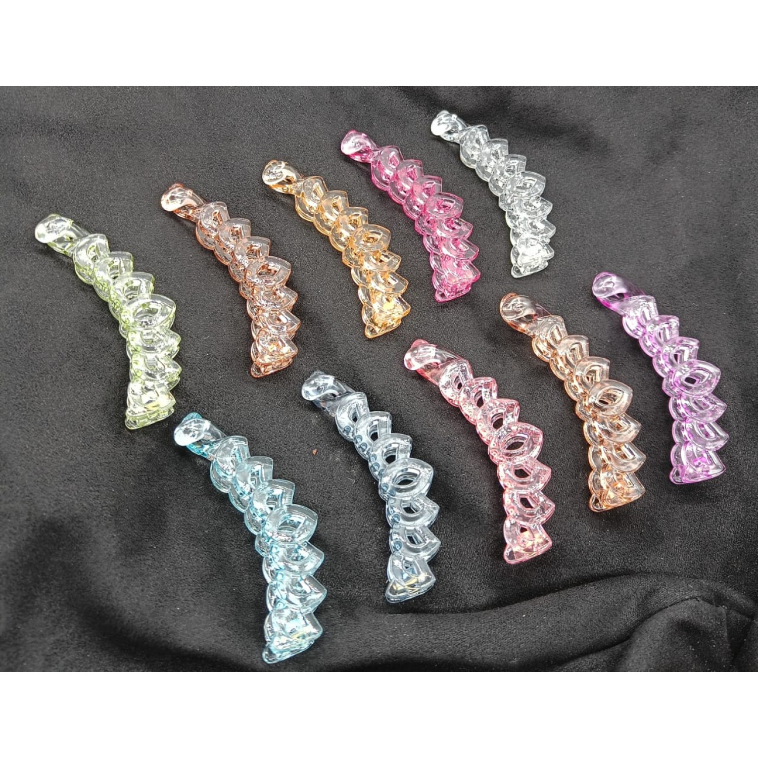 Fashion Alley 8 CM Shine Banana Clip For Women [Pack Of 12]