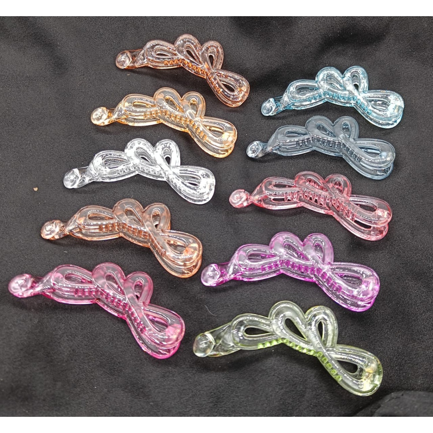 Fashion Alley 8 CM Shine Banana Clip For Women [Pack Of 12]