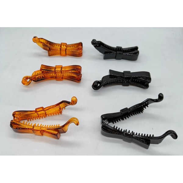 Art Star Shell Black Small Size Banana Hair Clip ( Pack Of 12 )