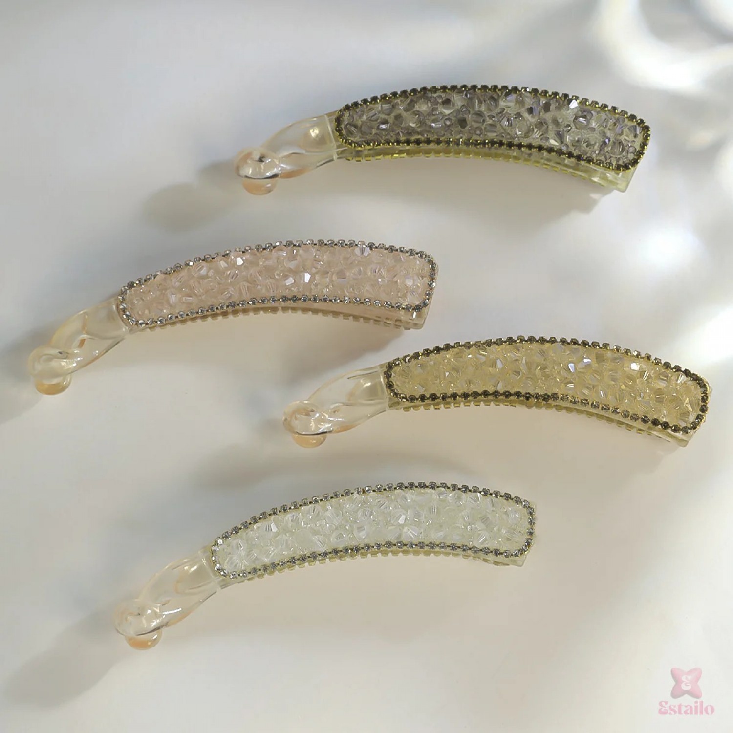 Fashion Alley Crystal 11cm Hair Banana Clip For Women [Pack Of 12] 