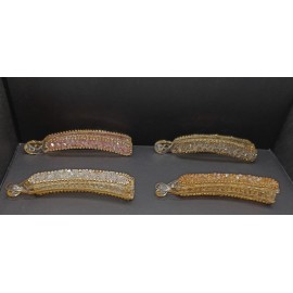 Fashion Alley Crystal 8cm Banana Hair Clip For Women [Pack Of 12] 