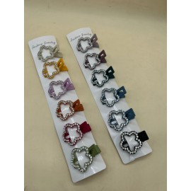 Fashion Alley Flower Shape Matte Rhinestone Hair Pins ( Pack Of 12 )