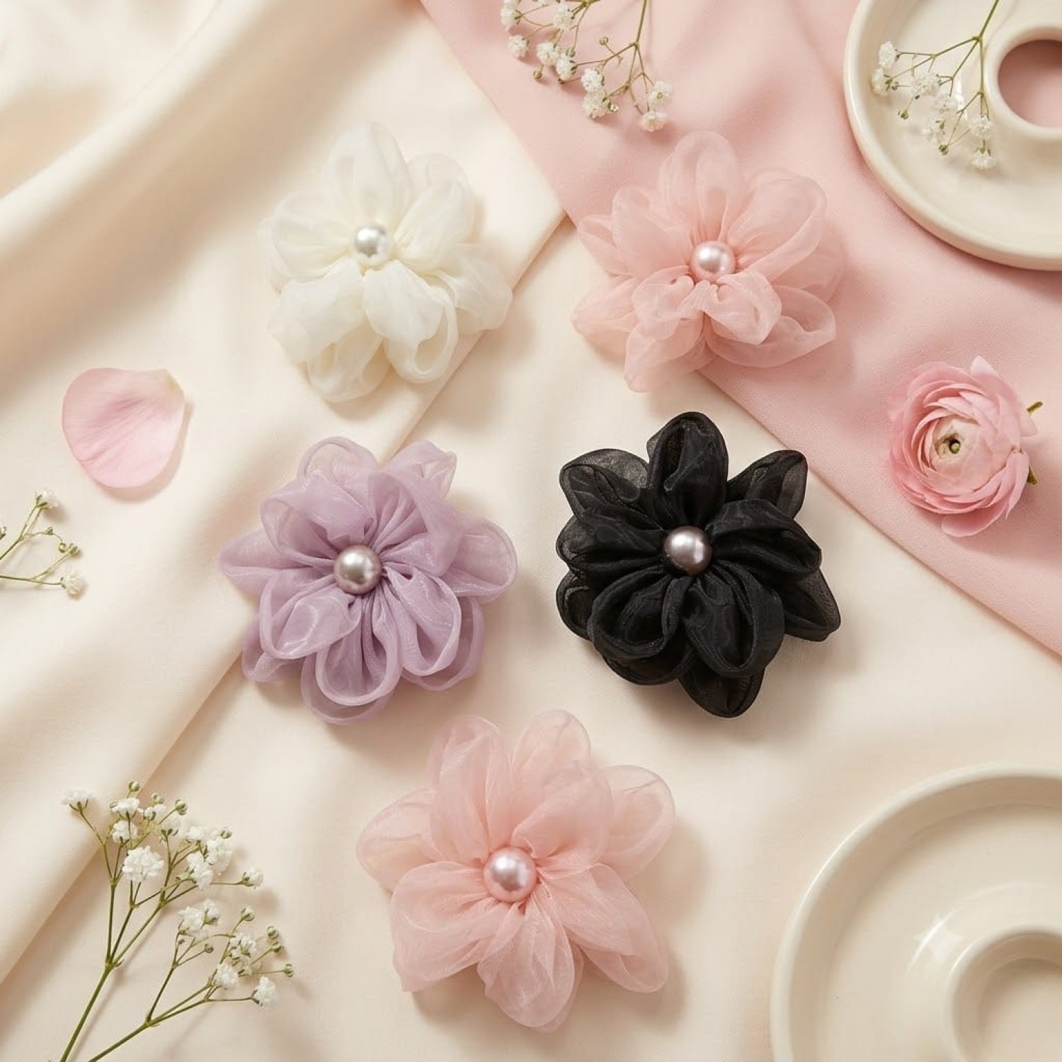 Fashion Alley Flower Design Hair Pin For Women Pack Of 5 Pc