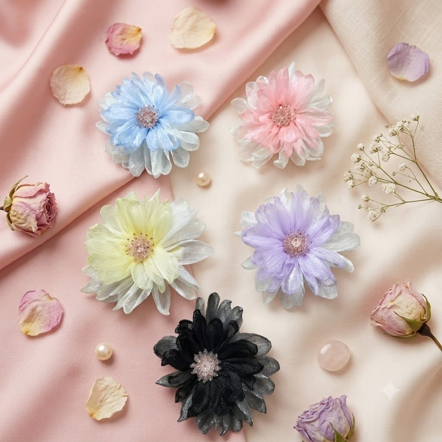Fashion Alley Flower Design Hair Pin For Women Pack Of 5 Pc