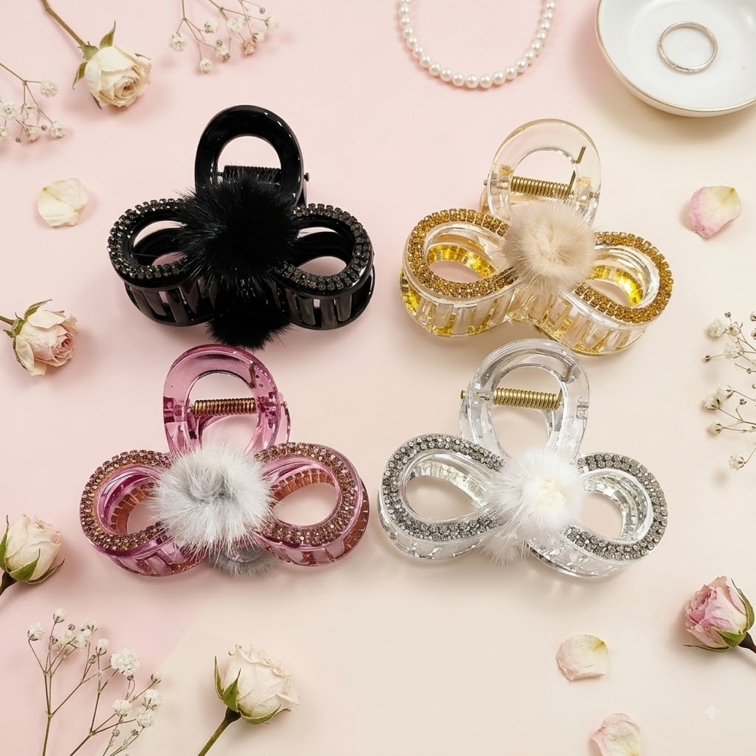 Fashion Alley 8 Cm Hair Claw For Women Pack Of 12 Pc 