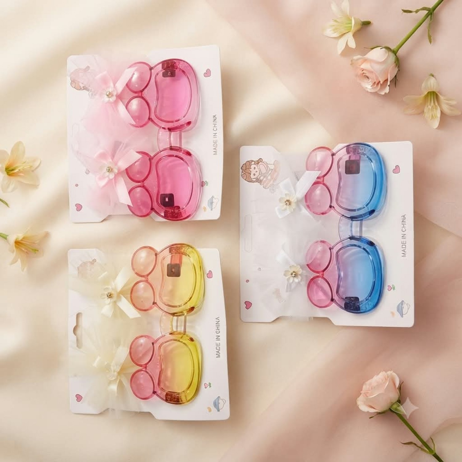 Fashion Alley Sunglasses With Bow Pins Gift Set Combo For Kids Pack Of 12 Card Fashion Alley Sunglasses With Bow Pins Gift Set Combo For Kids Pack Of 12 Card