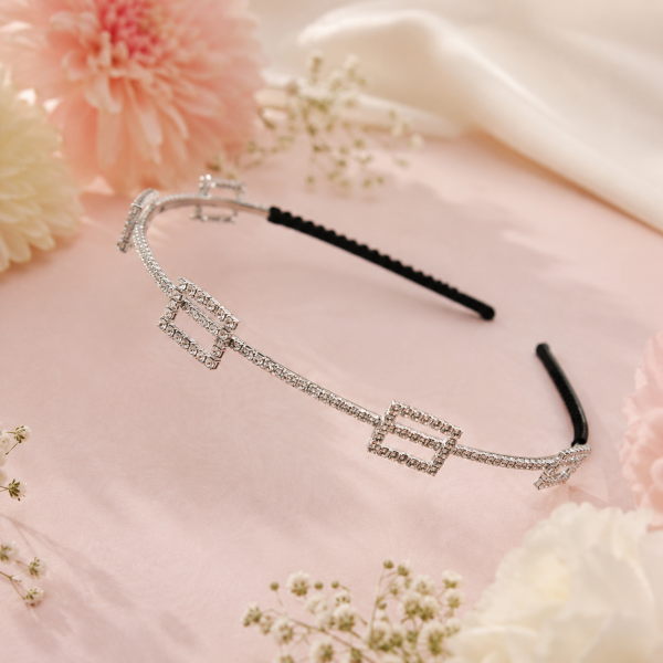 Fashion Alley AD Stone Metal Hair Band [Pack Of 12]