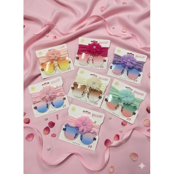 Fashion Alley Sunglasses With Hair Band Gift Set Combo For Kids Pack Of 12 Card