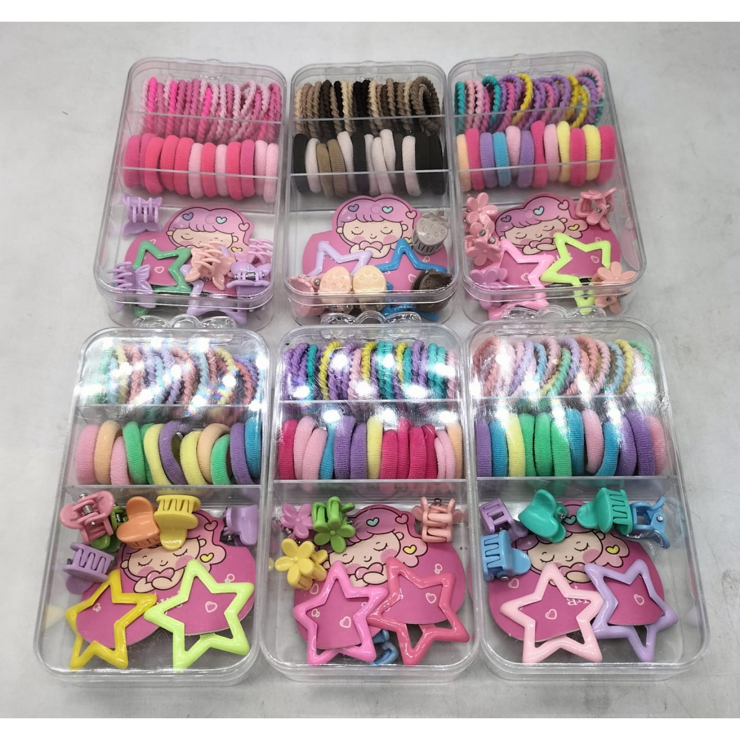 Fashion Alley Hair Pin Rubber Band With Clutcher For Kids Pack Of 12 Box