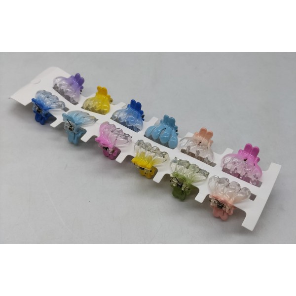 fashion Alley 2 Cm Mini Kids Hair Claw [Pack Of 12 Peace]