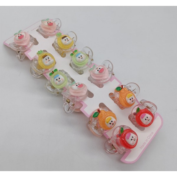 fashion Alley Assorted Design 2.5 Cm Mini Kids Hair Claw [Pack Of 12 Peace]