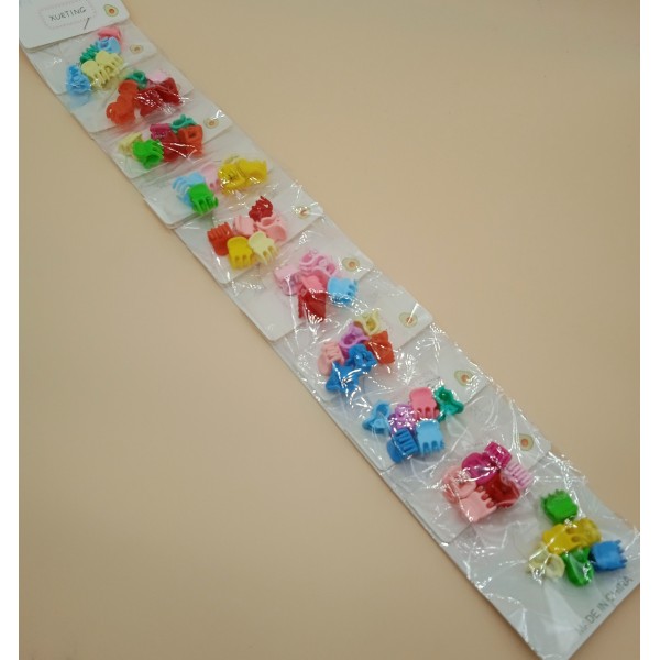 Fashion Alley Mini Hair Claw For Kids  ( 6 Pouch Per Card )