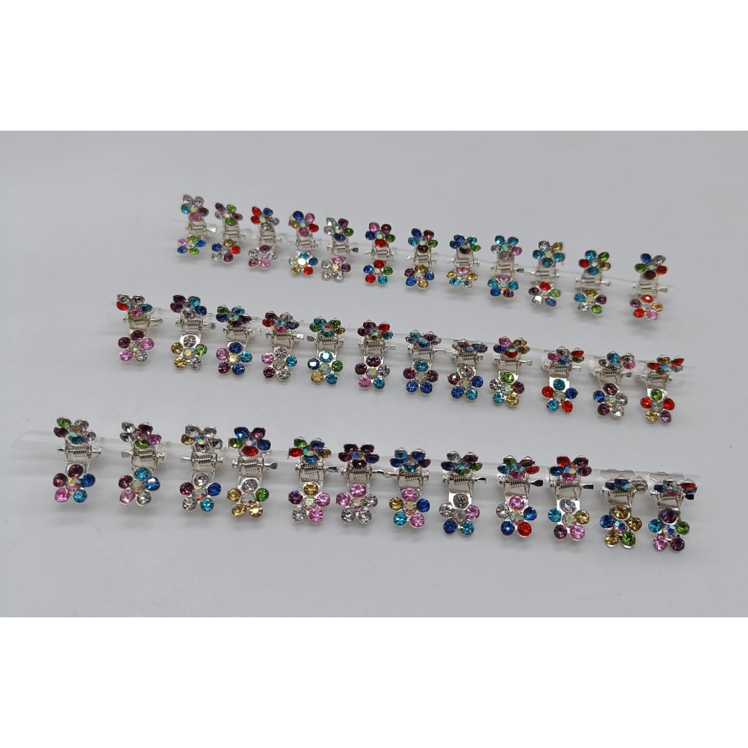 Fashion Alley White Stone Mini Kids Hair Claw Pack Of 120 Pc