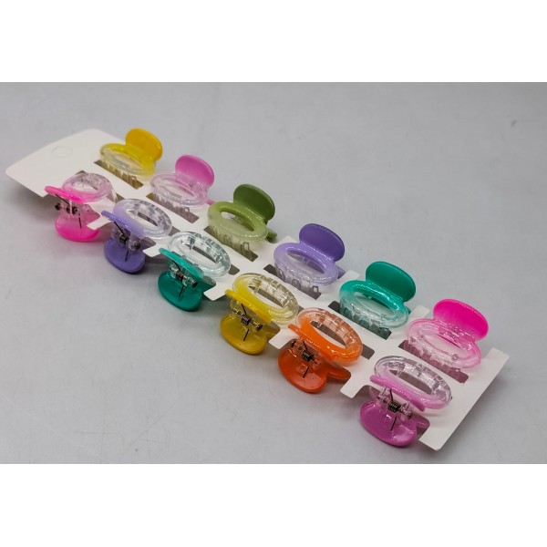 fashion Alley 2 Cm Mini Kids Hair Claw [Pack Of 12 Peace]