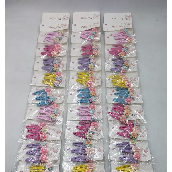 Fashion Alley Assorted Design Hair Tic Tac Clip Card For Kids Pack Of 30 Pc