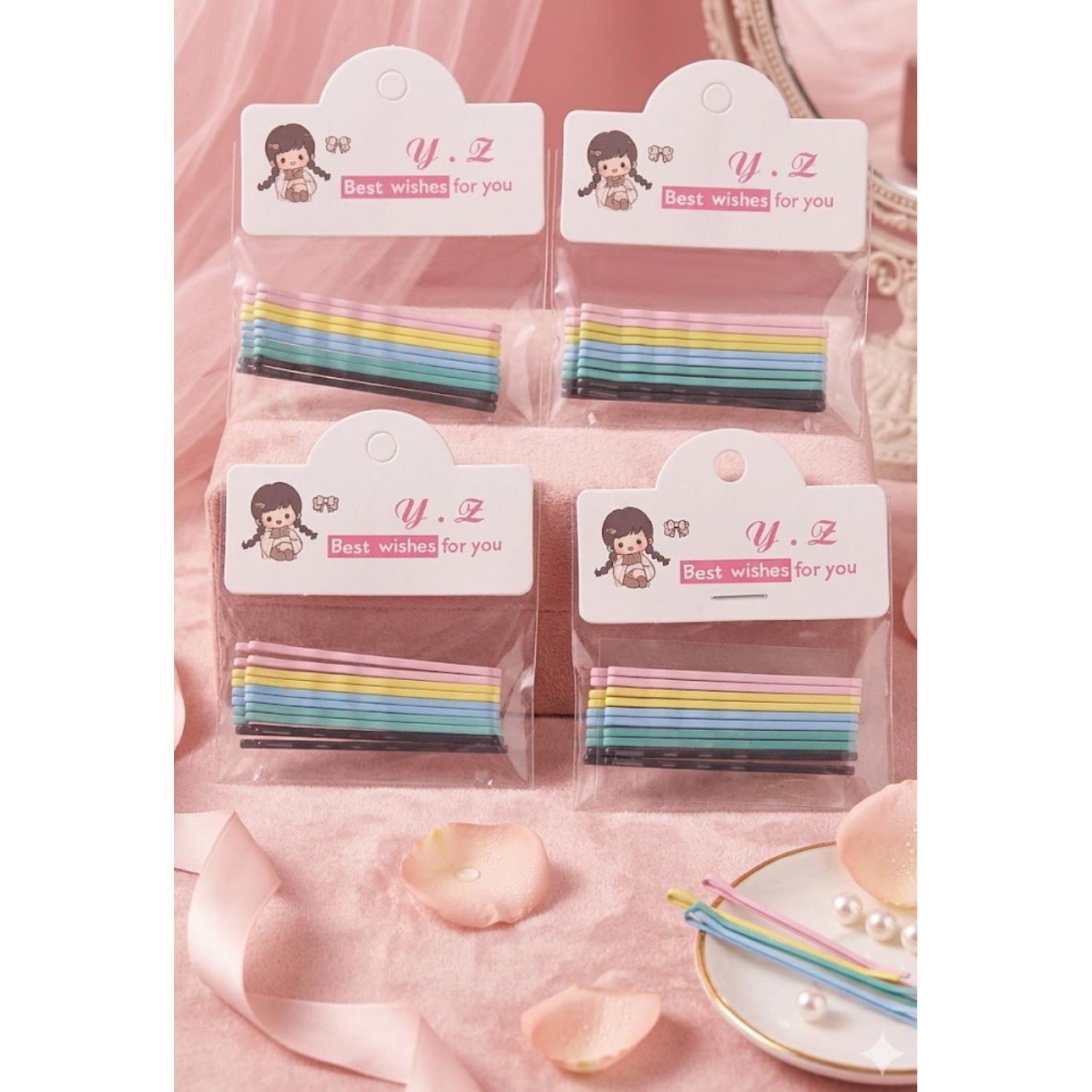 Fashion Alley Bow Pin For Kids Pack Of 10 Pouch