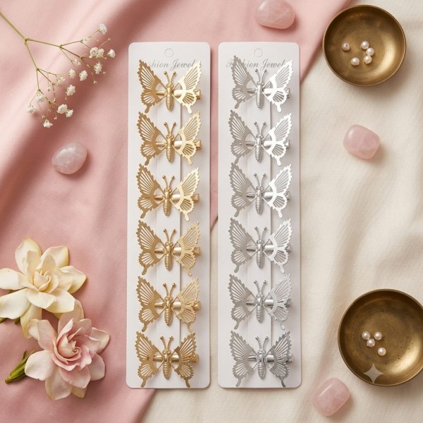 Fashion Alley Butterfly Hair Pin For Kids Pack Of 12 Pc