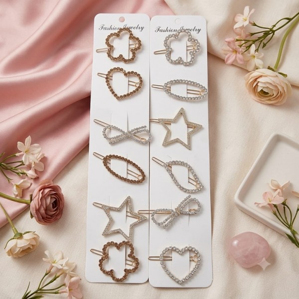 Fashion Alley Stone Hair Pin Pack Of 12 Pc