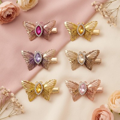 Fashion Alley Butterfly Hair Pin For Kids Pack Of 12 Pc