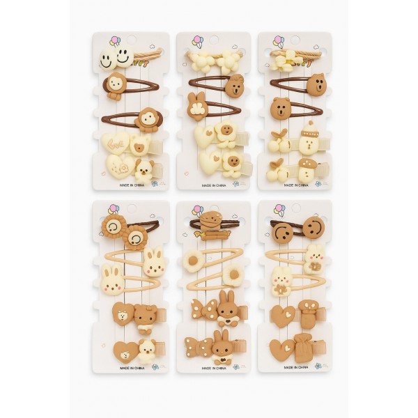 Fashion Alley Hair Pin With Rubber Band For Kids Pack Of 12 Card 