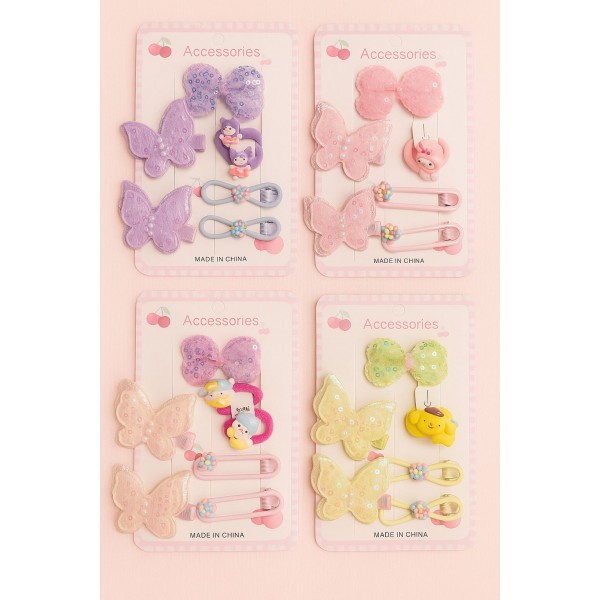 Fashion Alley Hair Pin With Rubber Band Combo For Kids Pack Of 12 Cards