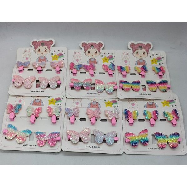 Fashion Alley Butterfly Kids Hair Pin [Pack Of 12 Pc Card]