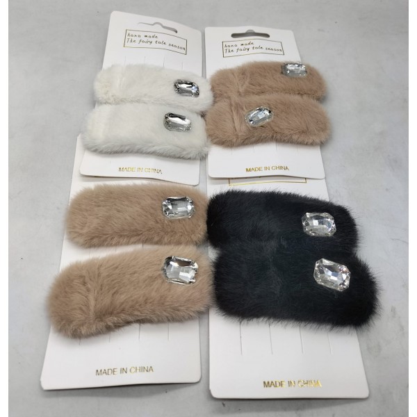 Fashion Alley Fur Hair Pin For Kids Pack Of 24 Pc 