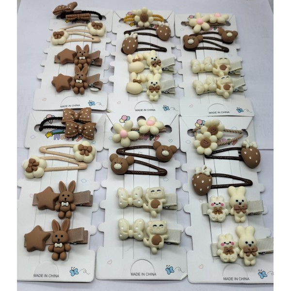 Fashion Alley Hair Pin With Rubber Band For Kids Pack Of 12 Card