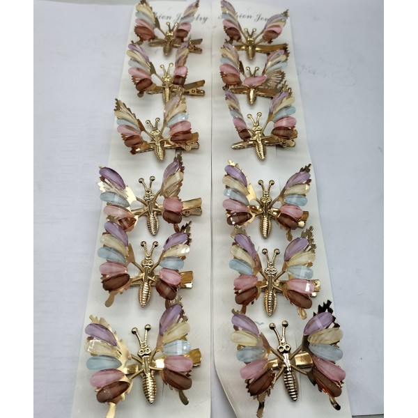Fashion Alley Butterfly Design Hair Pin For Kids Pack Of 12 Pc