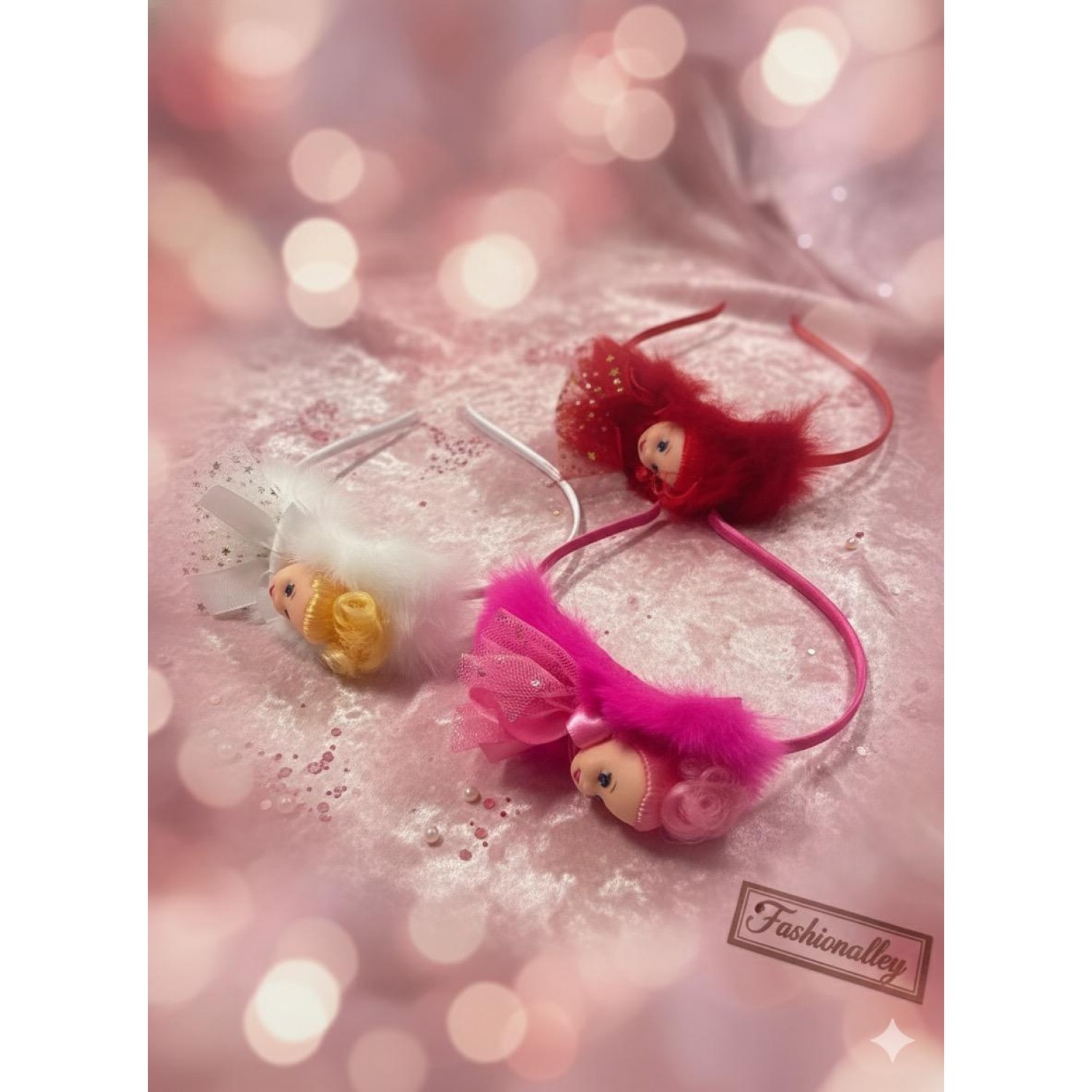 Fashion Alley Doll Design Hair Band For Kids Pack Of 12 Pc