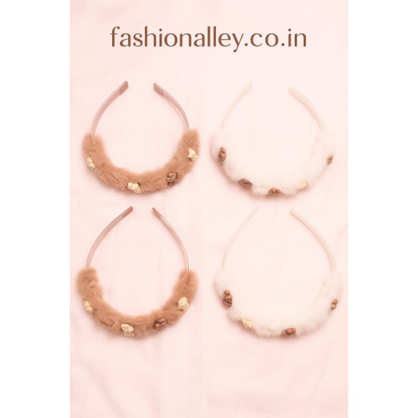 Fashion Alley Fur Hair Band For Kids Pack Of 12 Pc