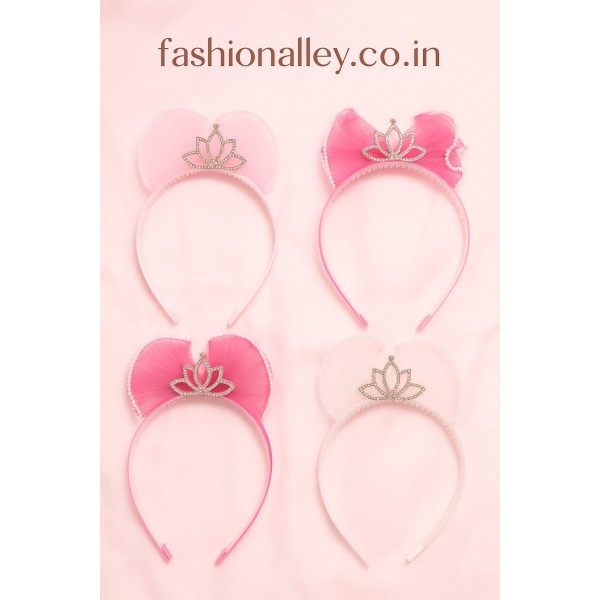Fashion Alley Pink Hair Band For Kids Pack Of 12 Pc