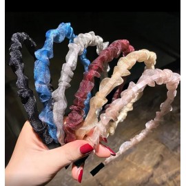 Fashion Alley Assorted Design Organza Hair Band ( Pack Of 12 )
