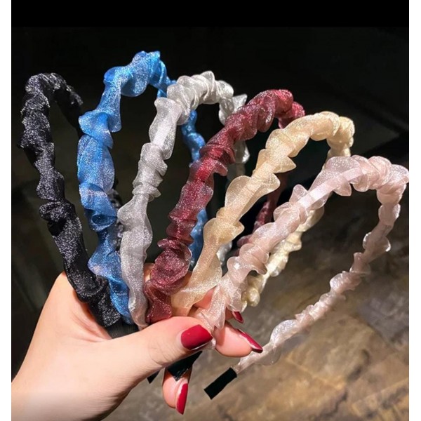 Fashion Alley Assorted Design Organza Hair Band ( Pack Of 12 )