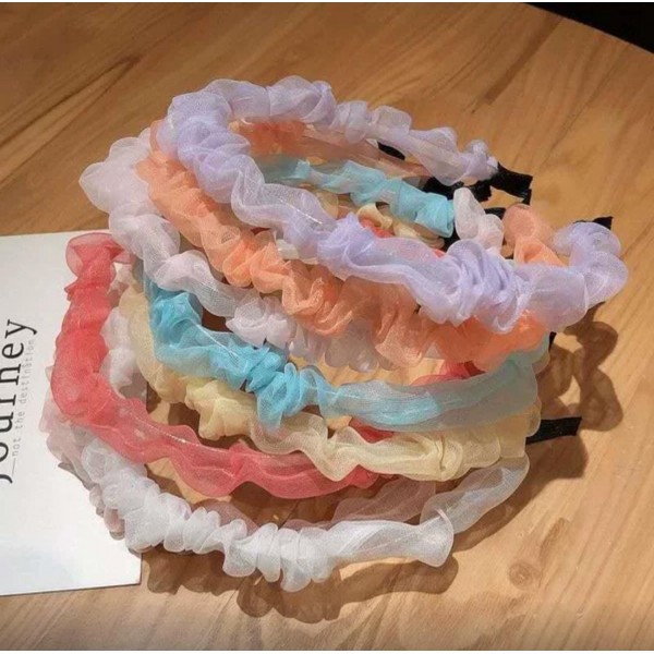 Fashion Alley Assorted Design Organza Hair Band ( Pack Of 12 )