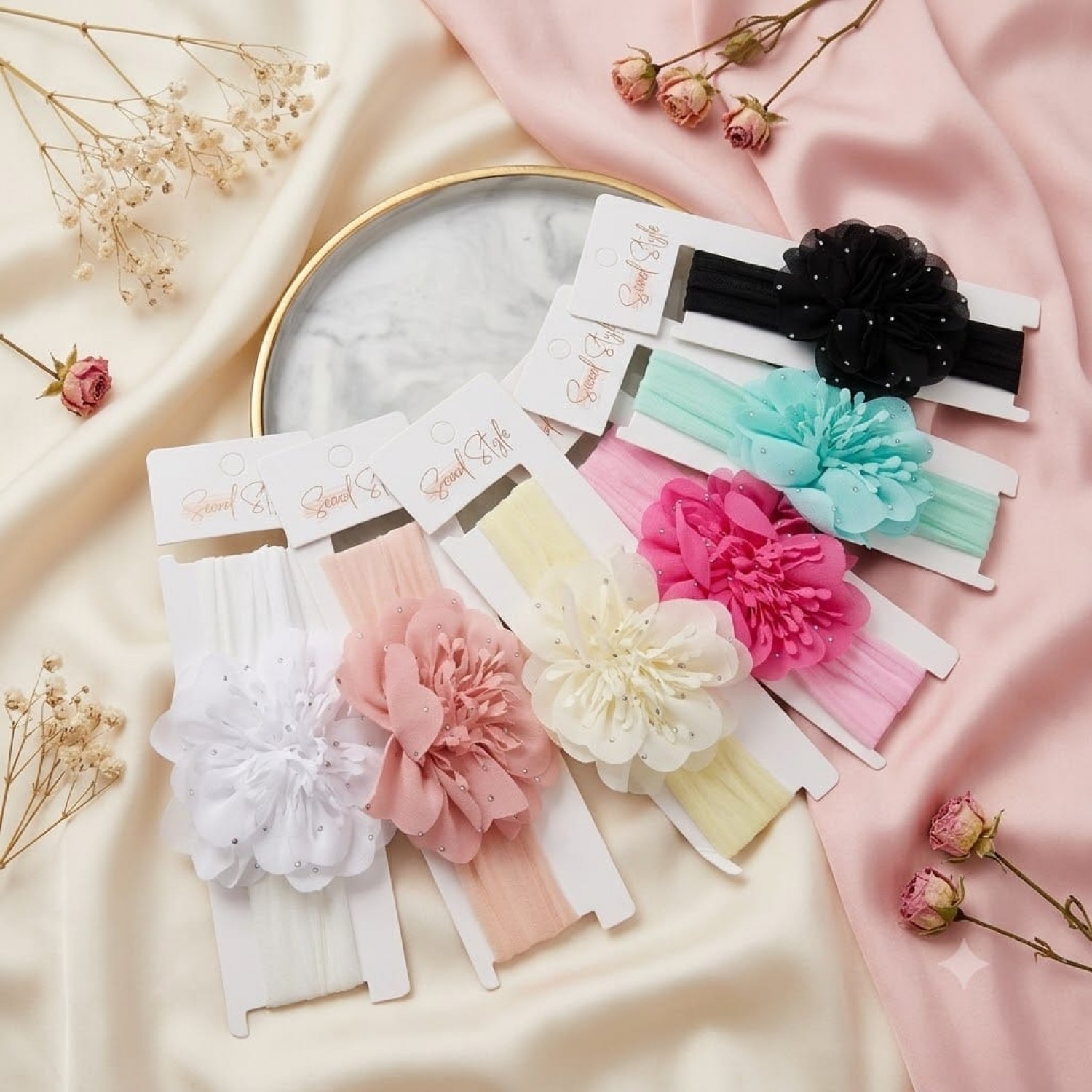 Fashion Alley New Born Baby Hair Band For Kids Pack Of 12 Pc