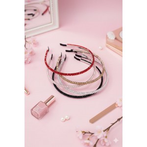 Fashion Alley 2 Crystal Line Hair Band For Women Pack Of 12 Pc