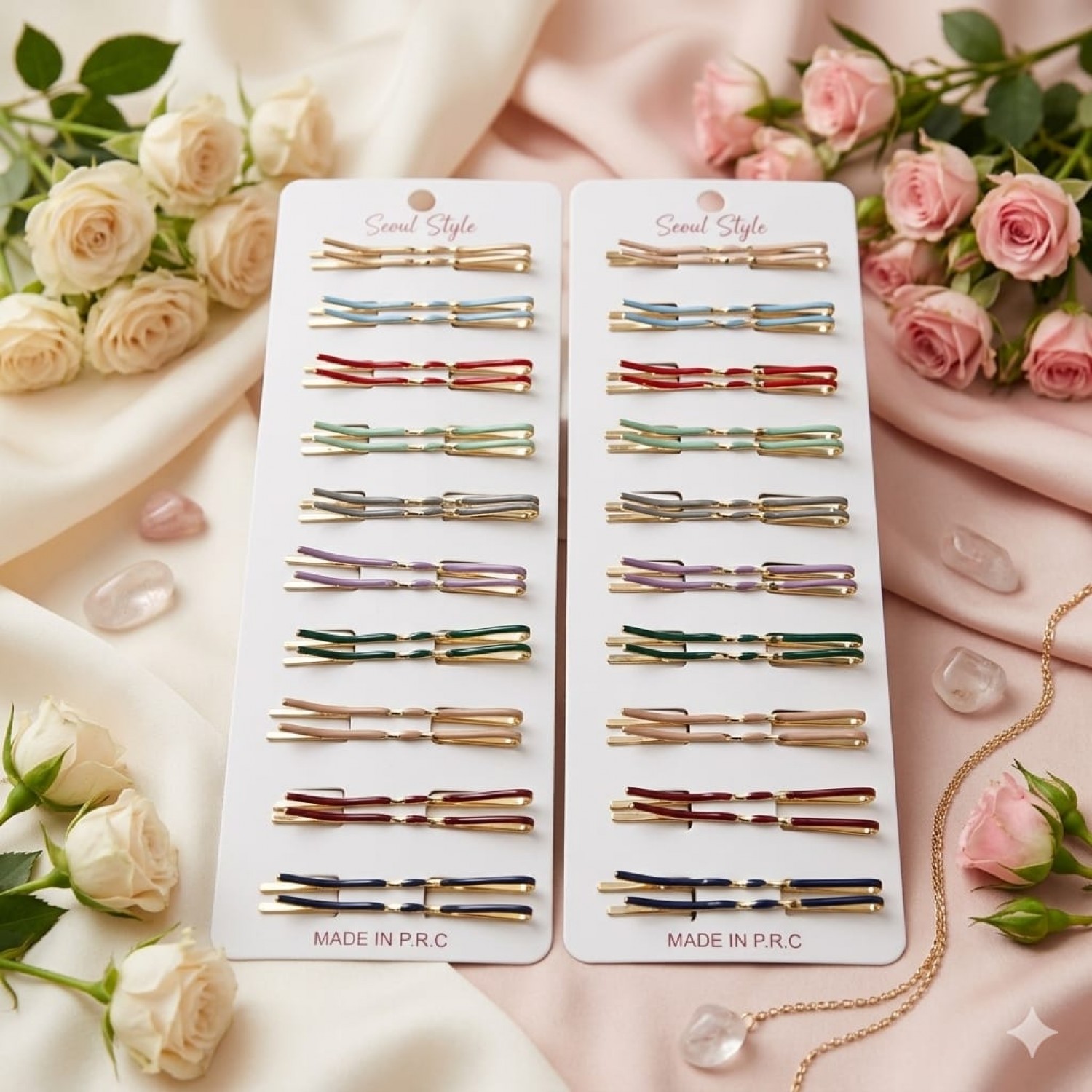 Fashion Alley Assorted Color shine Clip Card Pack Of 12 Cards
