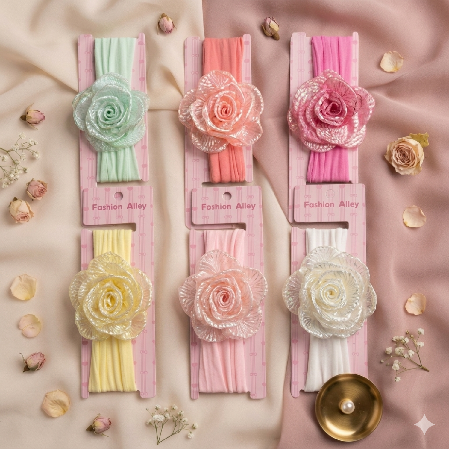 Fashion Alley New Born Baby Hair Band For Kids Pack Of 12 Pc