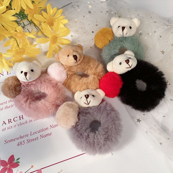 Fashion Alley Fur Rubber Band For Kids [Pack Of 12]