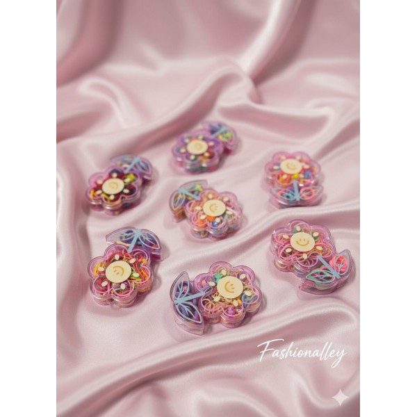 Fashion Alley Rubber Band With Mini Hair Claw For Kids Pack Of 12 Box