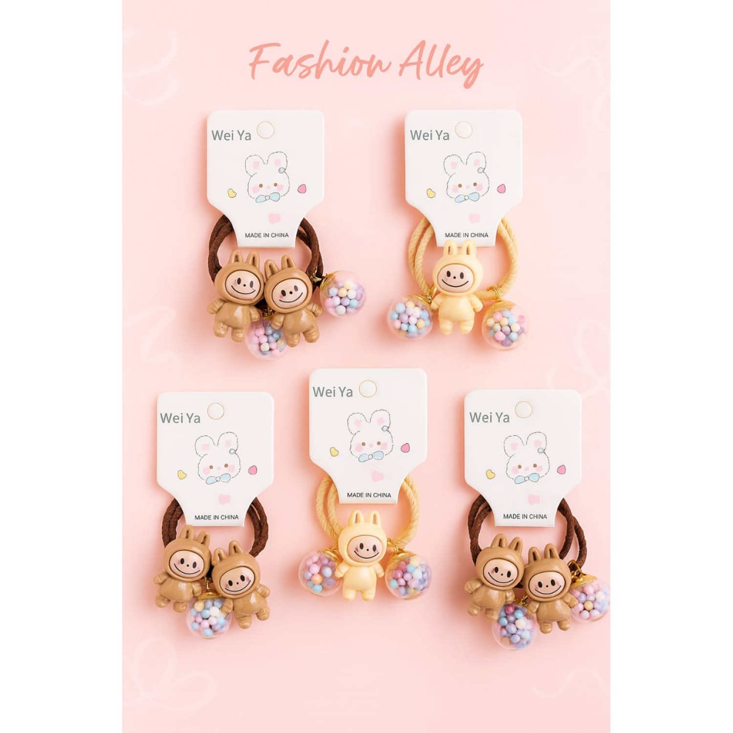 Fashion Alley Labubu Doll Rubber Band For Kids Pack Of 20 Pc