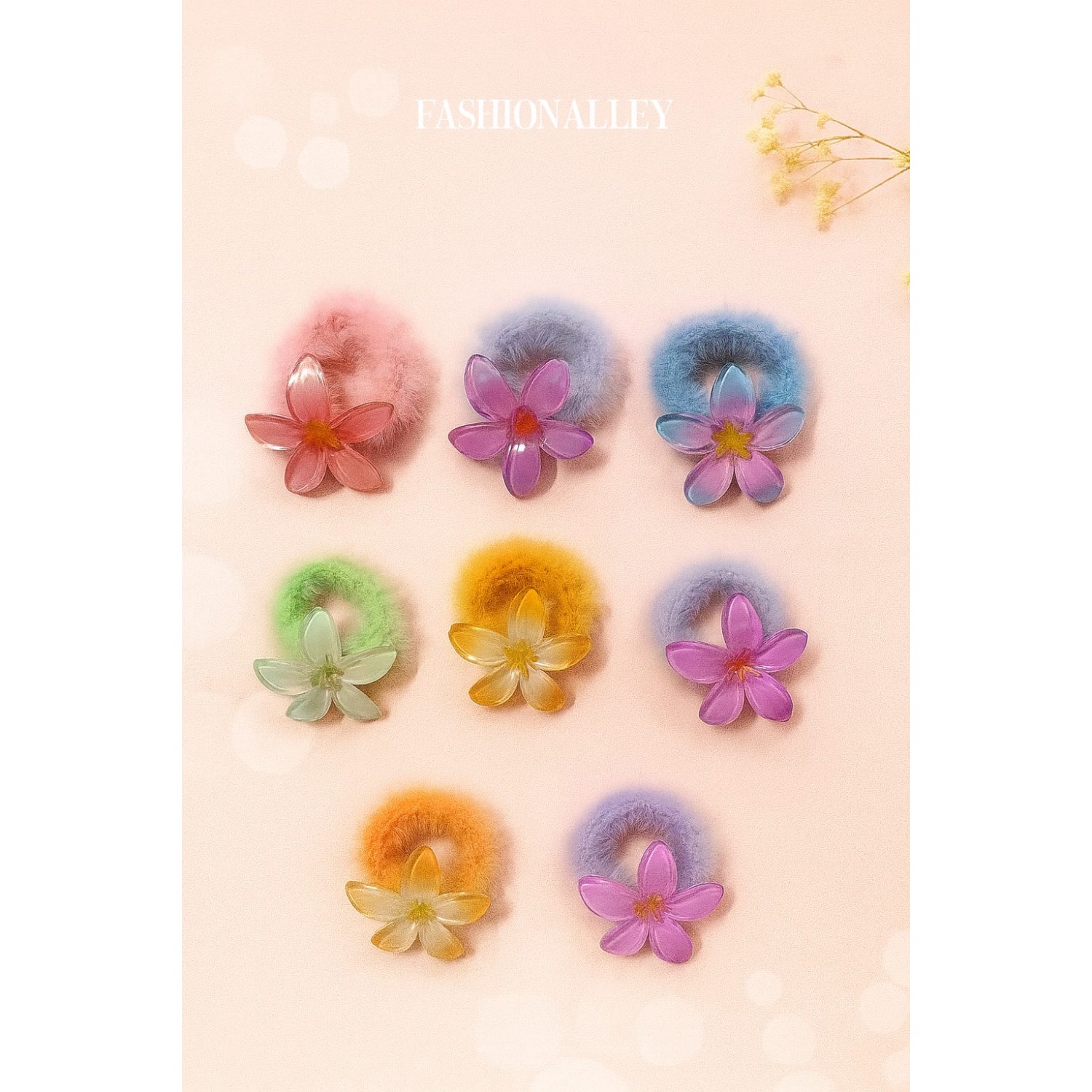 Fashion Alley Assorted Design Rubber Band For Kids Pack Of 12 Pc