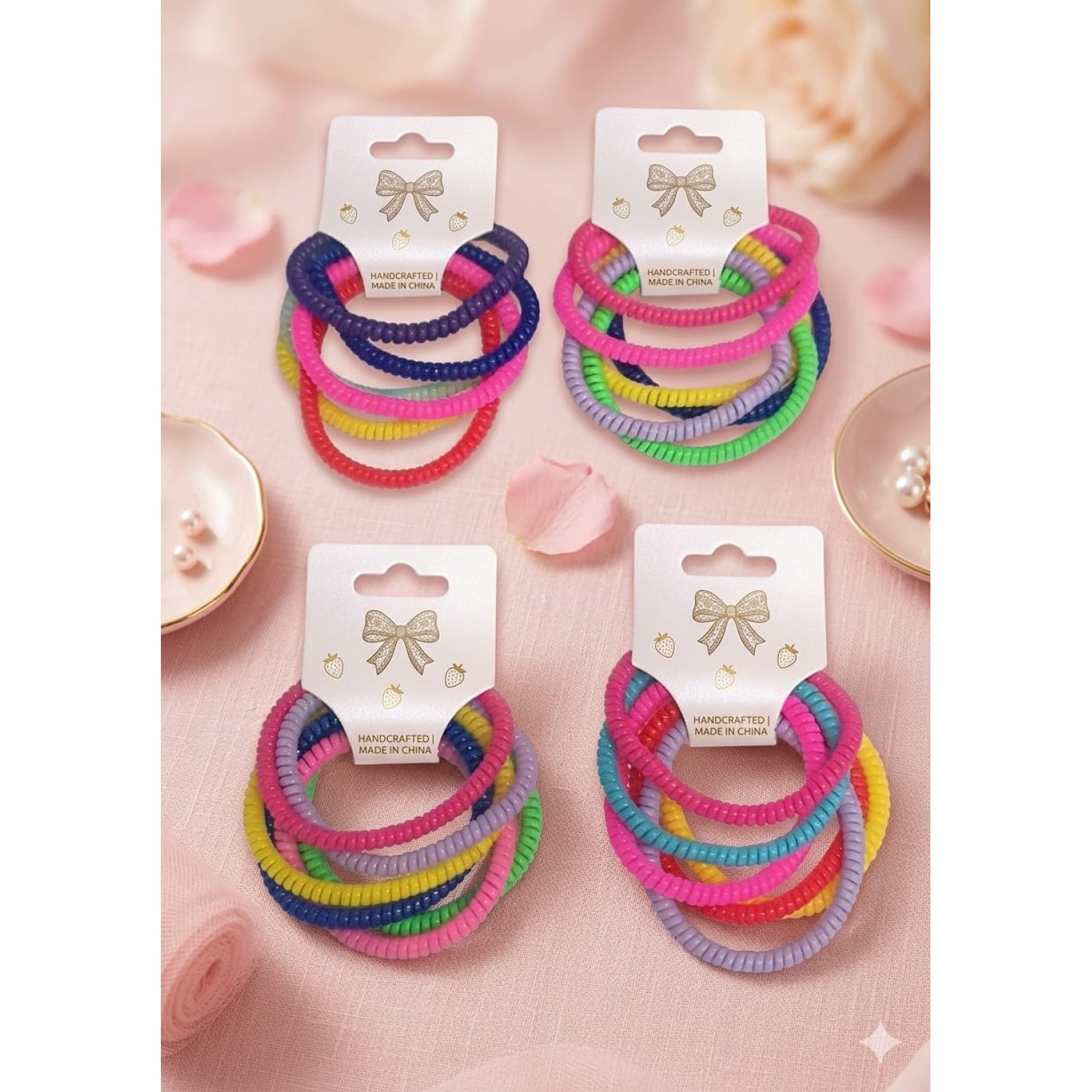 Fashion Alley Spring Rubber Band For Kids Pack Of 10 Pouch 