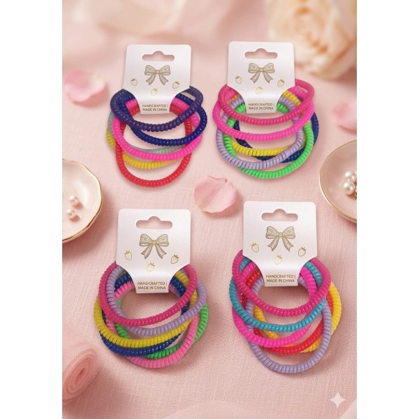 Fashion Alley Spring Rubber Band For Kids Pack Of 10 Pouch 